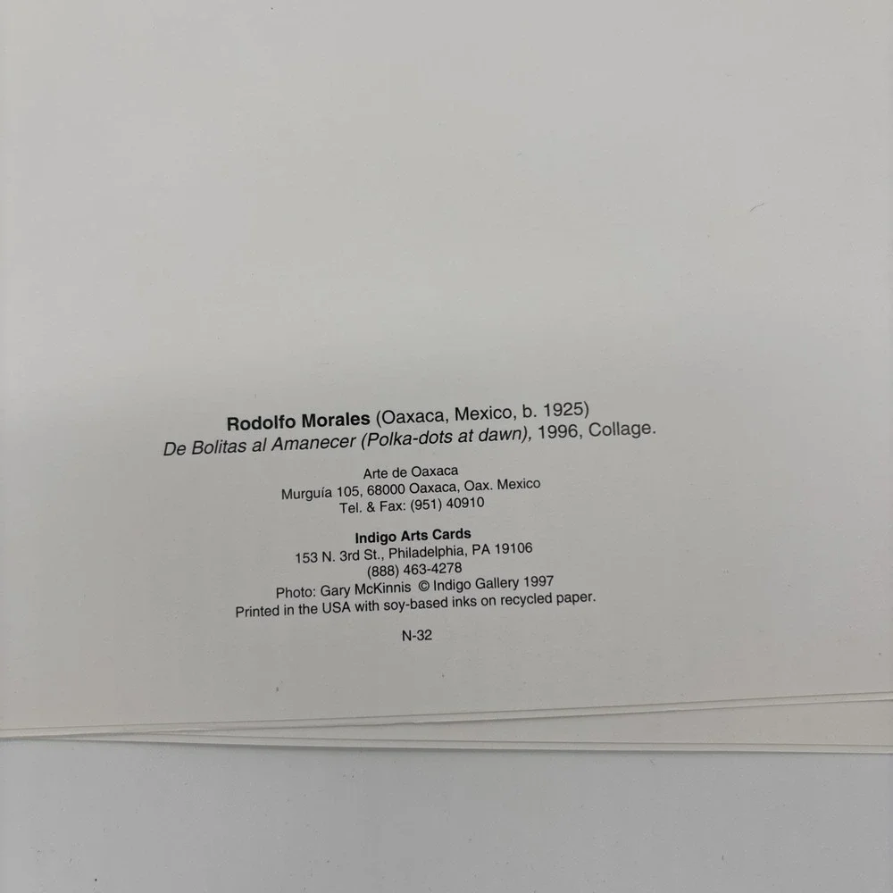 Rodolfo Morales Set Of 12 Blank Note Cards Made In Oaxaca Mexico Artistic